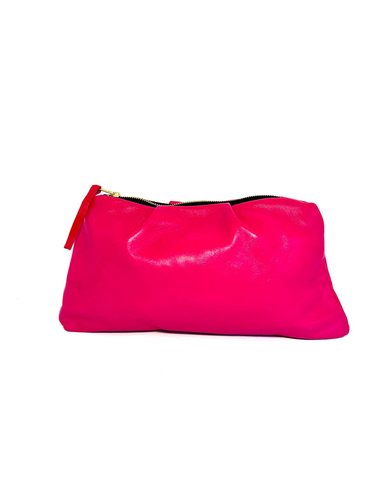 Infinite Clutch- Pink leather